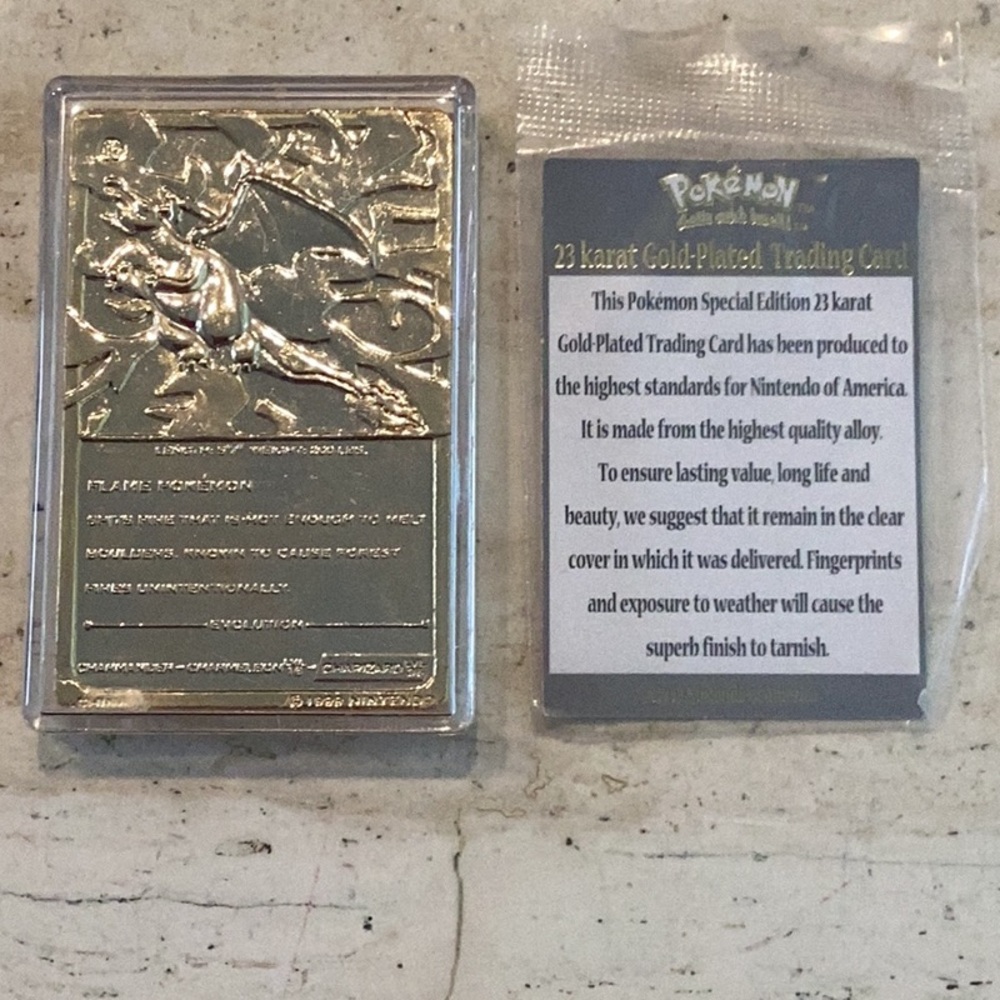 1999 Pokemon 23K Gold Plated Cards Burger King Charizard Card Complete Set Of 6 - Picture 14 of 16